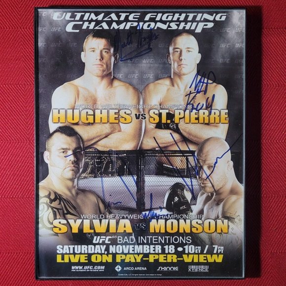 Signed MMA Promos : UFC 65 & 68 : Liddell, Hughes, St. Pierre, Sylvia, Couture - Picture 2 of 10